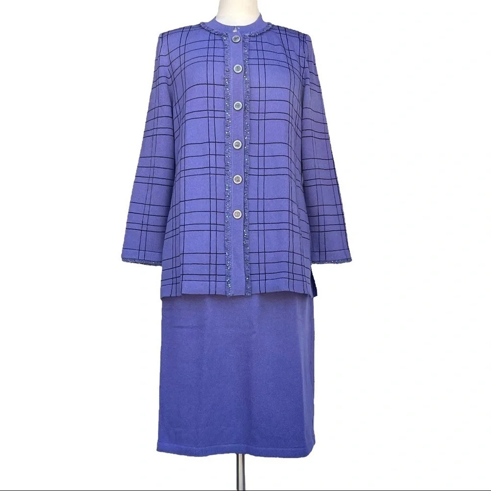 JSS Knitwear Women’s Size 16 Mother of the Bride Designers Knit Skirt Suit